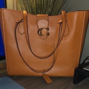 Coach Burnt Orange Leather Tote Bag